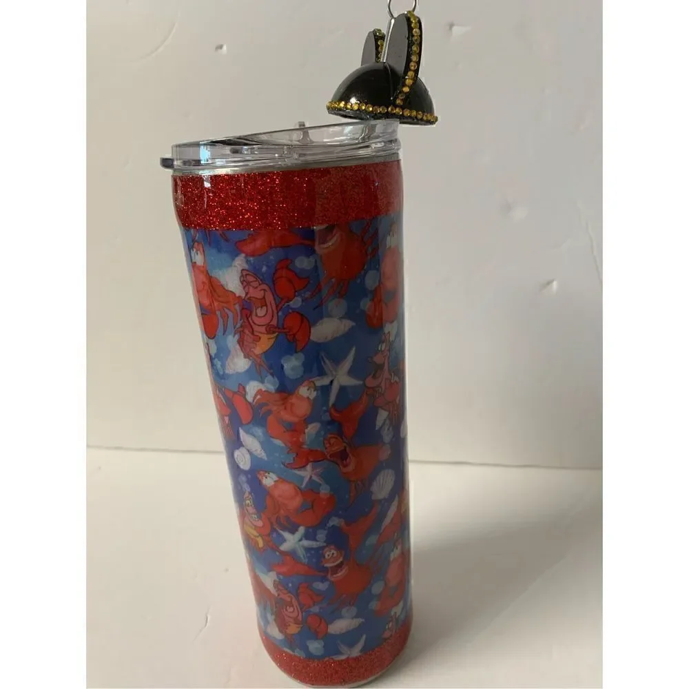 Handmade Mermaid/Lobster 20 oz Tumbler with straw topper